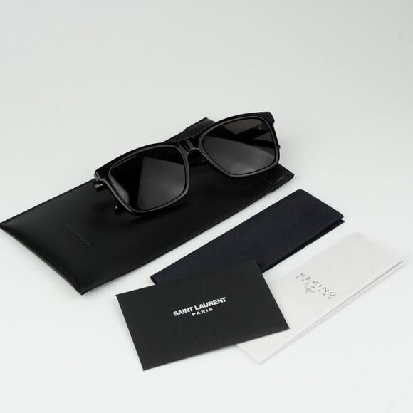 NEW Saint Laurent SL318 001 Black Square Unisex Sunglasses main image 8